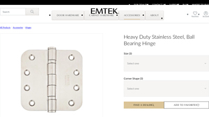 Emtek - Heavy Duty Stainless Steel Ball Bearing Hinges