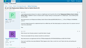 Endless Sphere - 36V 10Ah Lithium Ion Battery