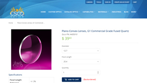 Esco Optics - Plano-Convex Lenses
