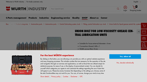 Würth - Union Bolt for Central Lubrication Units
