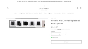 Esmae and Rose - Industrial Metal Locker Storage Bedside Black Cupboard