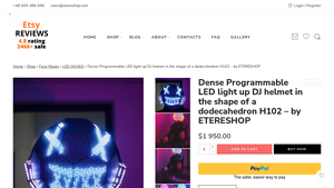 ETERESHOP - Dense Programmable LED Light Up DJ Helmet H102