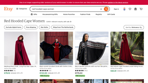 Etsy - Red Hooded Cape Women