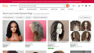 Etsy - Short Lace Curly Human Wigs