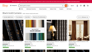 Etsy - Black Gold Curtains