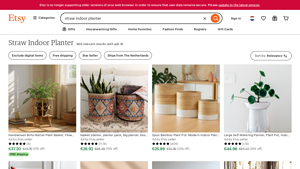 Etsy - Indoor Straw Planters