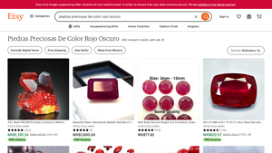Etsy - Piedras Preciosas De Color Rojo Oscuro