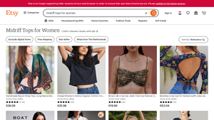 Etsy - Midriff Tops for Women