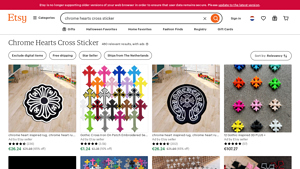 Etsy - Chrome Hearts Cross Stickers