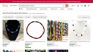 Etsy - Baseball Beaded Necklace