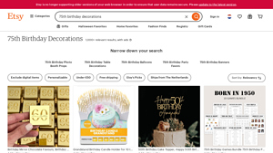 Etsy - 75th Birthday Decorations