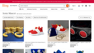 Etsy - Sonic Mascot Products