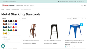 Eventstable - Oscar Metal Armless Barstool