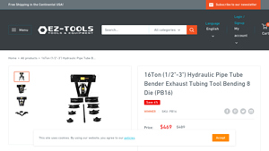 EZ Tools - PB16 Hydraulic Pipe Bender