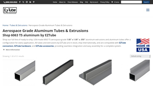 EZTube - Aerospace 6063 Aluminum Extrusions
