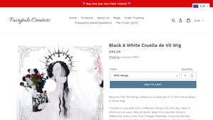 Fairytale Creators - Black & White Cruella de Vil Wig