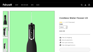 Fairywill - Cordless Water Flosser L12
