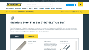 Fast Metals - Stainless Steel Flat Bar 316/316L