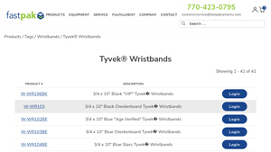 FastPak Systems - Tyvek® Wristbands