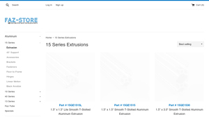 Faz Store - 15 Series T-Slotted Aluminum Extrusions