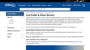Federal Equipment Company - Used Paddle and Ribbon Blenders