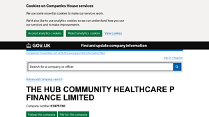 THE HUB COMMUNITY HEALTHCARE P FINANCE LIMITED - Company Information