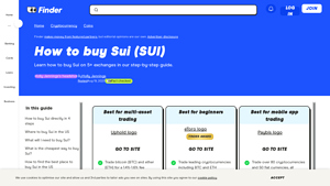 Screenshot of How to buy Sui (SUI) - Finder