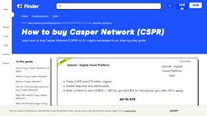 Screenshot of How to buy Casper Network (CSPR) - Finder