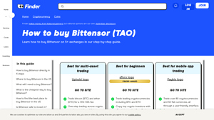 Screenshot of How to buy Bittensor (TAO) - Finder