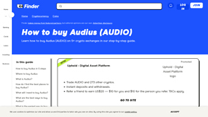 Screenshot of How to buy Audius (AUDIO) | Buy AUDIO in 5 steps | Finder.com