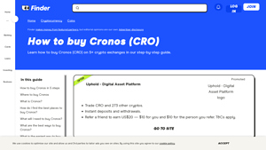Screenshot of How to buy Cronos (CRO) | Buy CRO in 5 steps | Finder.com