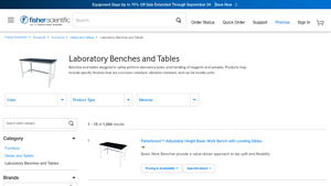 Fisher Scientific - Laboratory Benches and Tables