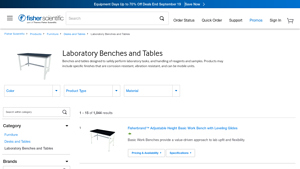 Fisher Scientific - Laboratory Benches and Tables