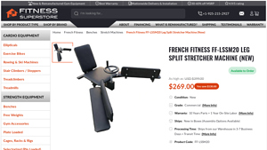 French Fitness - FF-LSSM20 Leg Splitter Stretching Machine