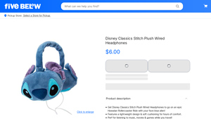 Disney - Stitch Plush Wired Headphones