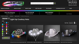 Flashing Blinky Lights - Sequined LED Cowboy Hat