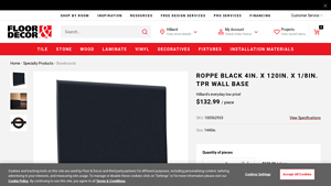 Roppe - Black TPR Wall Base