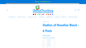 FoamNoodles - Black Pool Noodles in Bulk