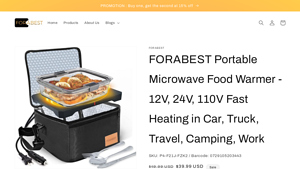 FORABEST - Portable Microwave Food Warmer