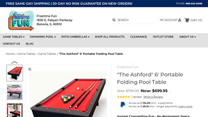 Freetime Fun - The Ashford 6' Portable Folding Pool Table