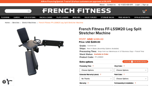 French Fitness - FF-LSSM20 Leg Split Stretcher Machine
