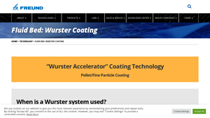 Freund Global - Wurster Coating Technology