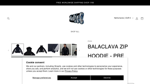 Fried Skateboarding - Balaclava Zip Hoodie