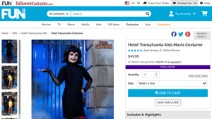 Fun.com - Kids Hotel Transylvania Mavis Costume