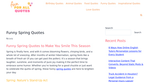 Fun For All Quotes - Humorous Spring Sayings