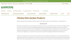 Gardeners - Chicken Wire Garden Products