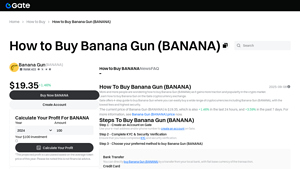 Screenshot of How to Buy Banana Gun (BANANA) - Gate.com