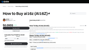Screenshot of How to Buy ai16z (AI16Z) - Gate.com