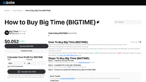 Screenshot of How to Buy Big Time (BIGTIME) - Gate.com
