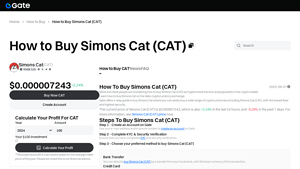 Screenshot of How to Buy Simons Cat (CAT) | Guide To Buying CAT - Gate.com